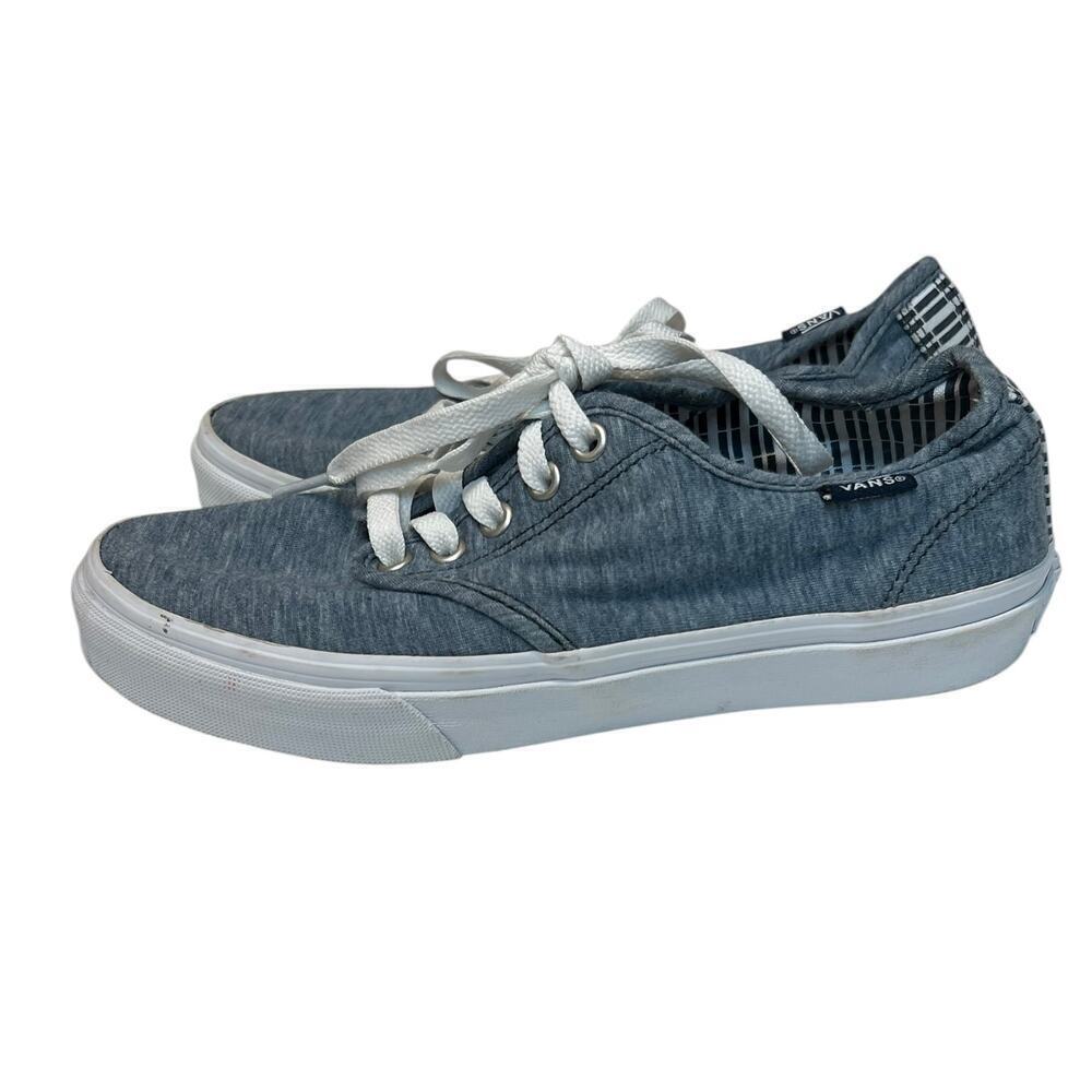 Vans Camden Stripe Denim Blue White Lace Up Women's Sneakers 7